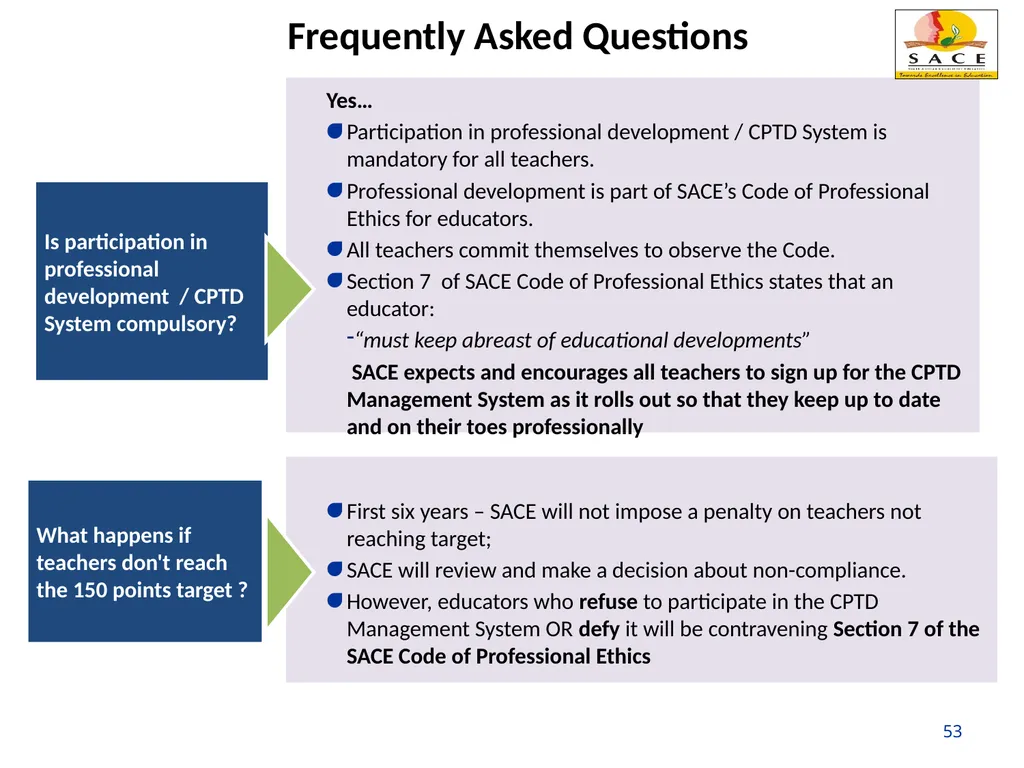 Continuing Professional Teacher Development (CPTD) - slide 53 of 56