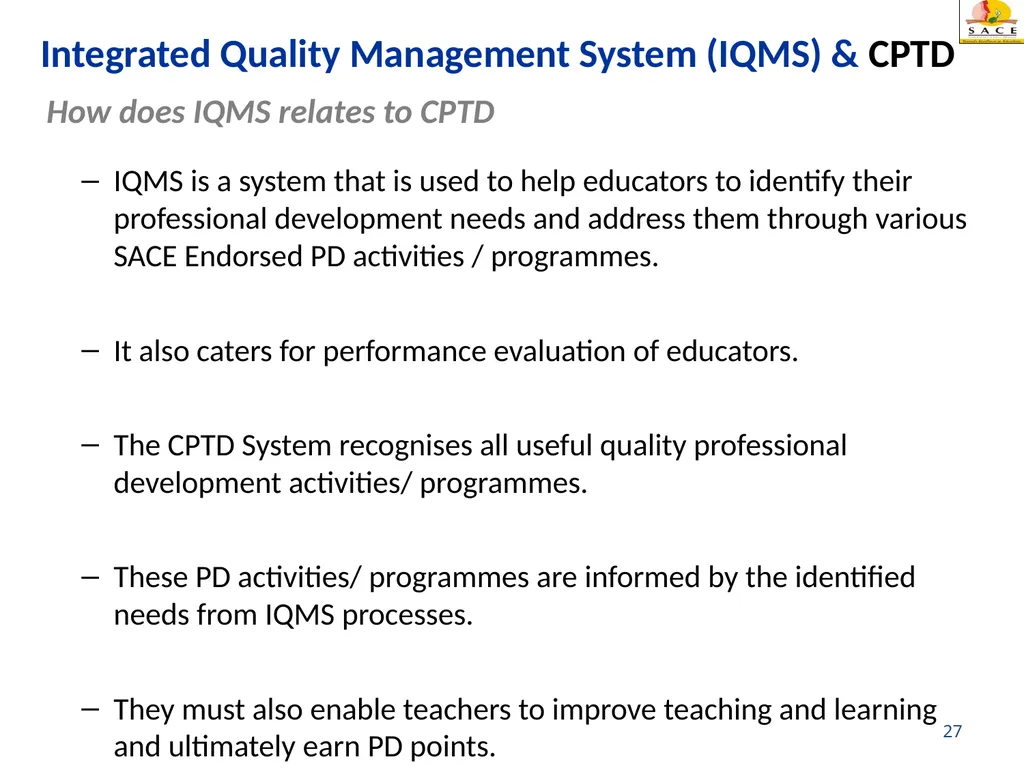 Continuing Professional Teacher Development (CPTD) - slide 27 of 56