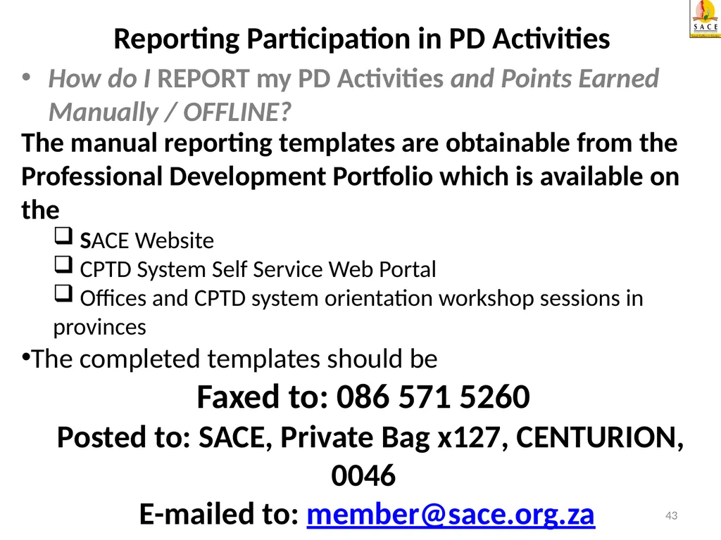 Continuing Professional Teacher Development (CPTD) - slide 43 of 56