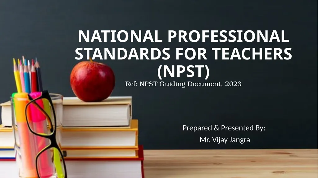 NATIONAL PROFESSIONAL STANDARDS FOR TEACHERS - slide 1 of 10