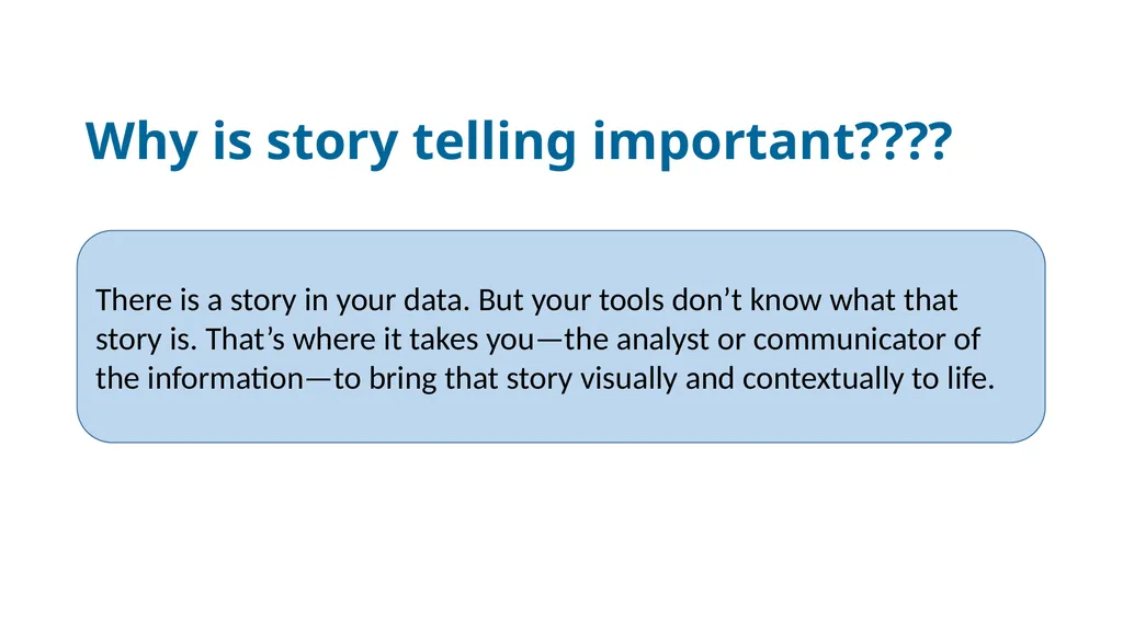 Storytelling with Data 4.1 The importance of - slide 2 of 29