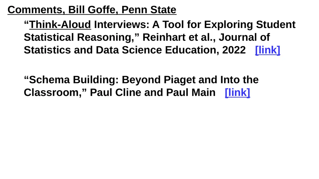Comments, Bill Goffe, Penn State Fourcade, Ollion, - slide 2 of 5