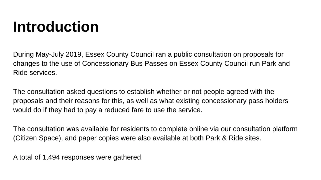 Park & Ride Concessionary Bus Pass Consultation - slide 2 of 9