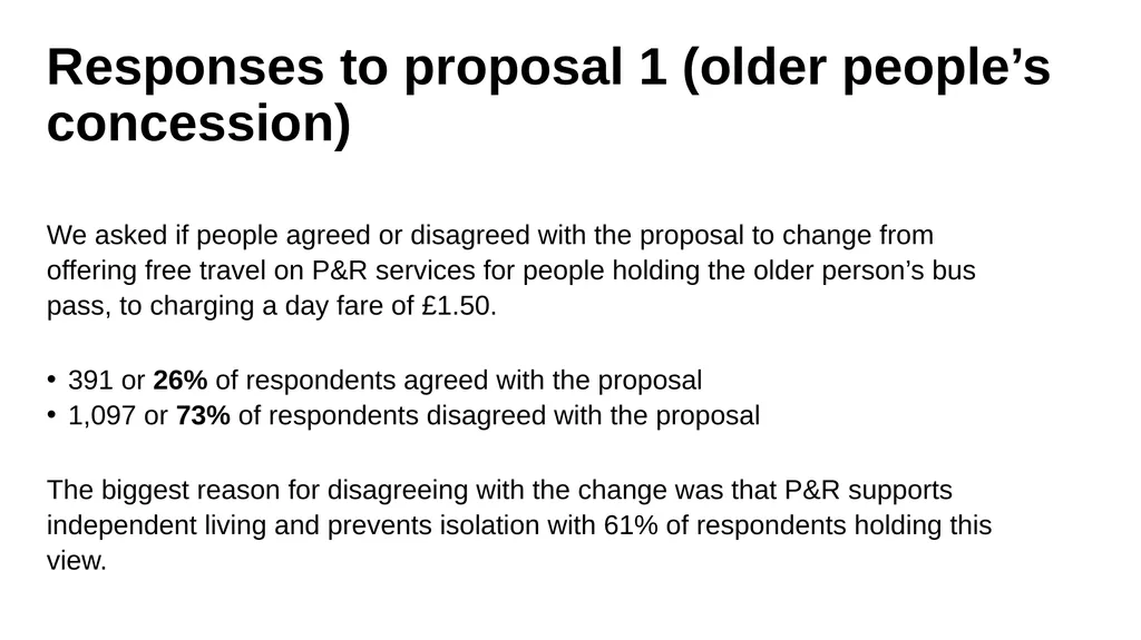 Park & Ride Concessionary Bus Pass Consultation - slide 5 of 9