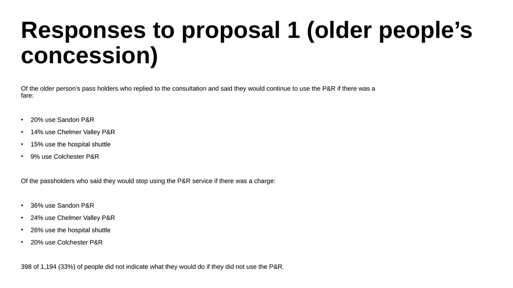 Park & Ride Concessionary Bus Pass Consultation - slide 7 of 9