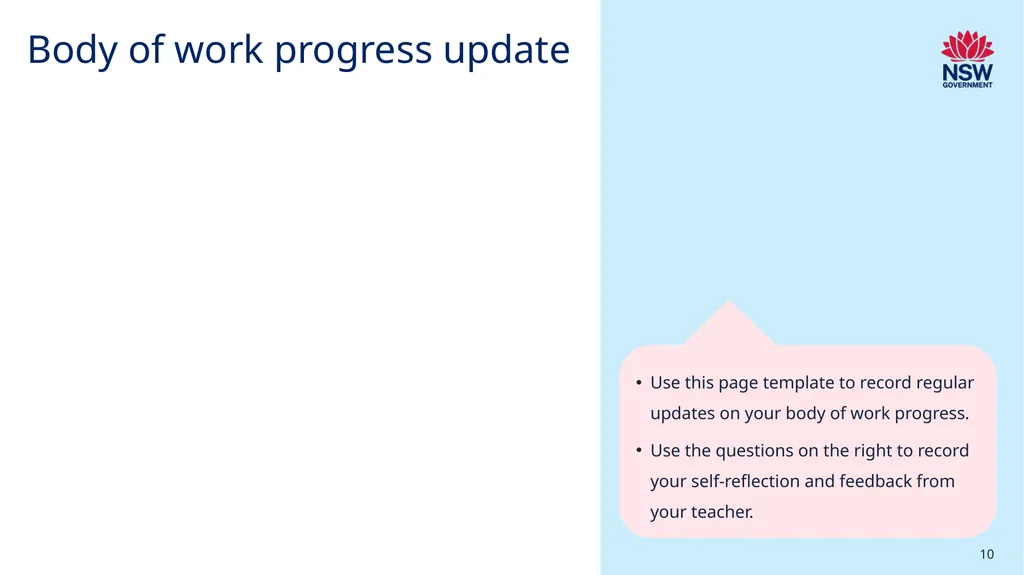 Visual arts process diary – template NSW - slide 10 of 13