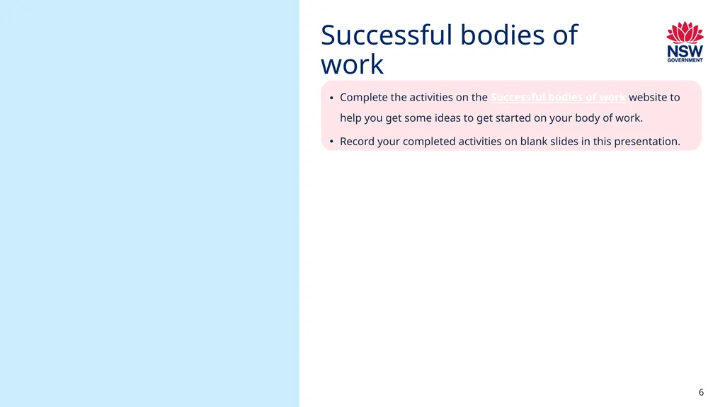 Visual arts process diary – template NSW - slide 6 of 13