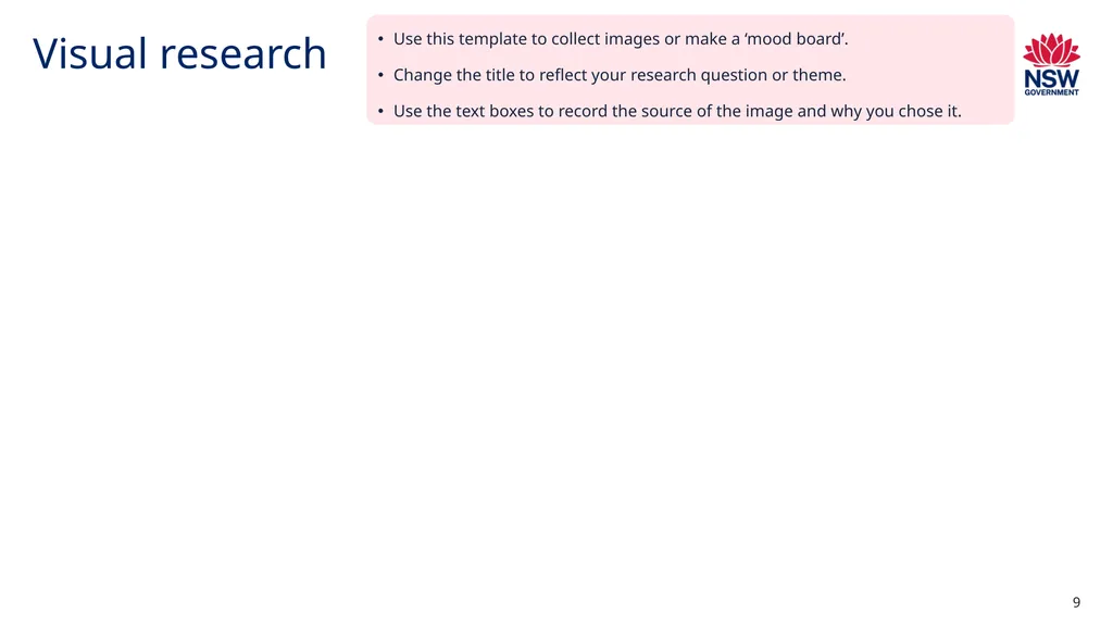 Visual arts process diary – template NSW - slide 9 of 13