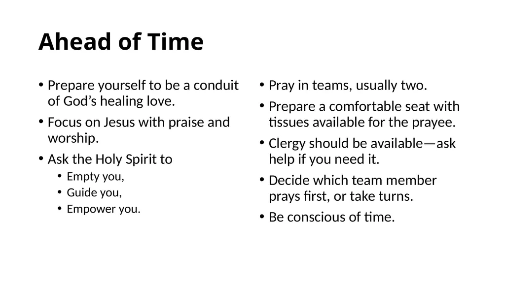 Guidelines for Healing Prayer From The Chapter - slide 2 of 5