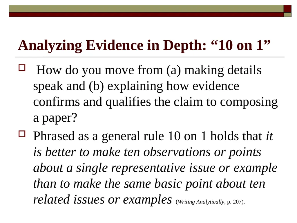 Writing More About Less Attaining depth Analyzing - slide 2 of 12