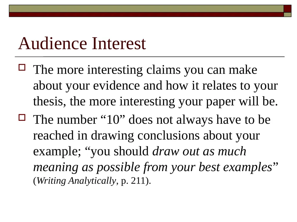 Writing More About Less Attaining depth Analyzing - slide 4 of 12