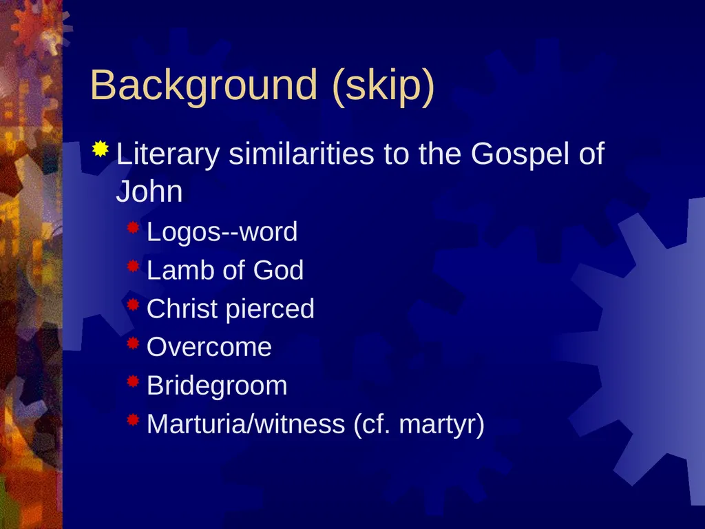 Revelation Background Extreme approaches to - slide 14 of 14
