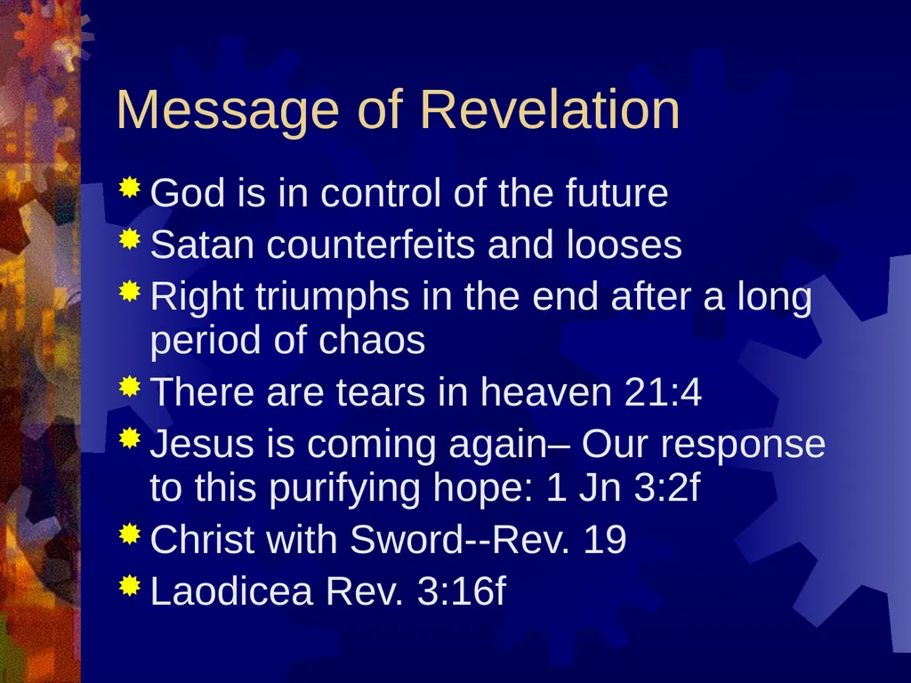 Revelation Background Extreme approaches to - slide 10 of 14