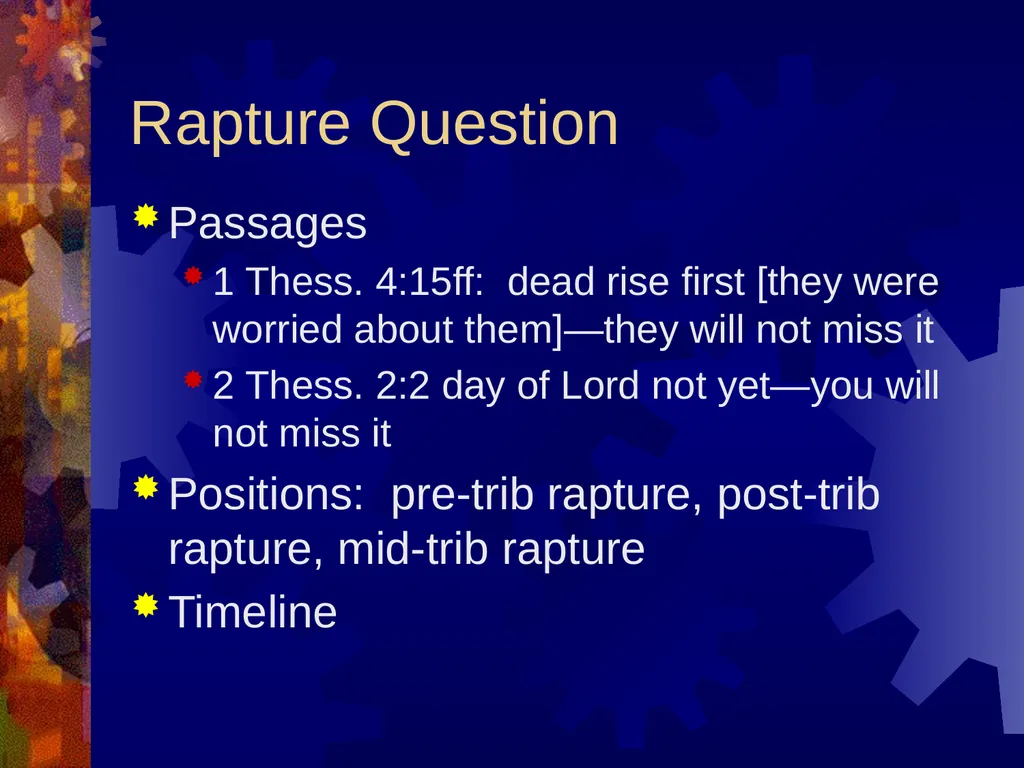 Revelation Background Extreme approaches to - slide 11 of 14