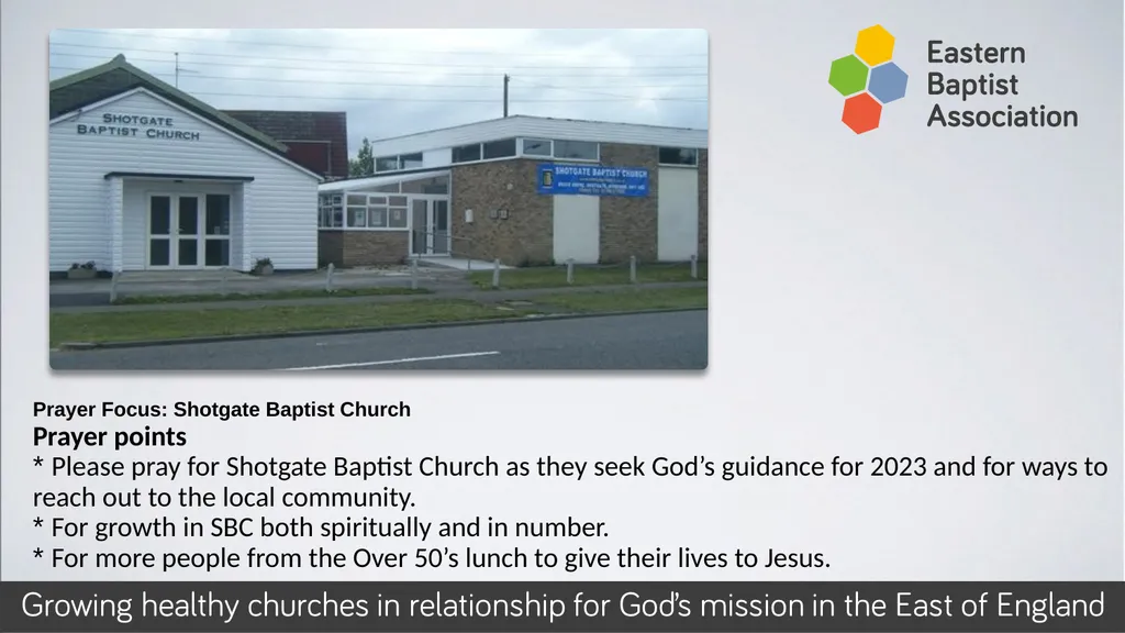 Prayer Focus: Shotgate Baptist Church Shotgate is - slide 2 of 2