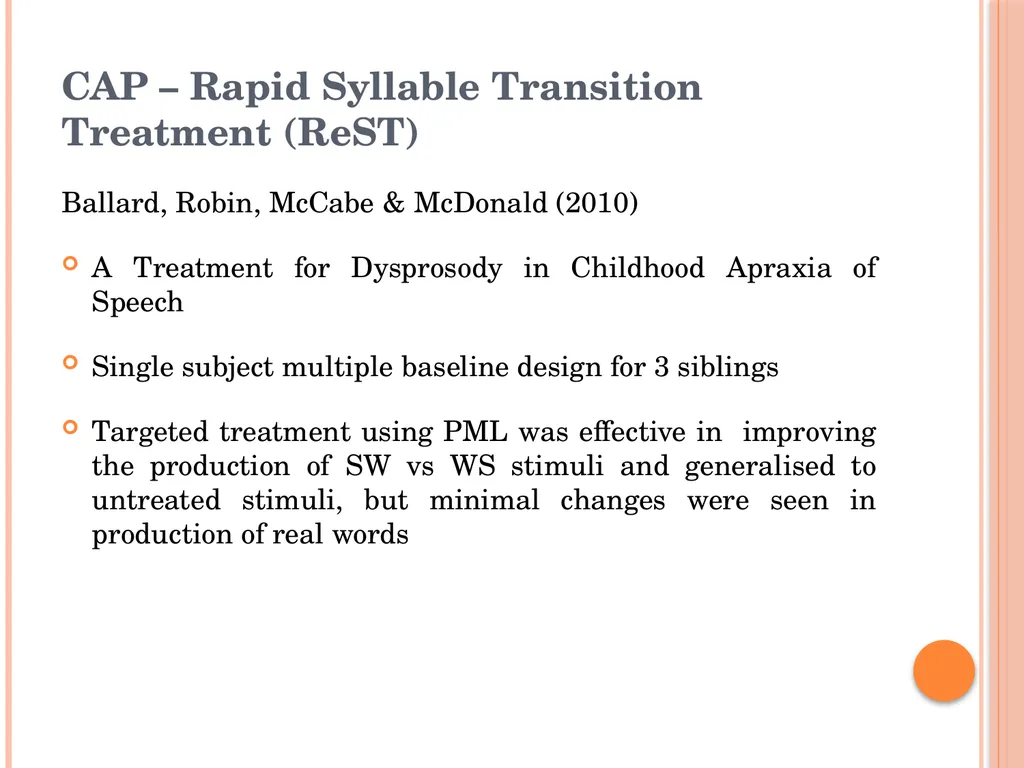 Treatment Approaches: Childhood Apraxia of Speech - slide 24 of 36