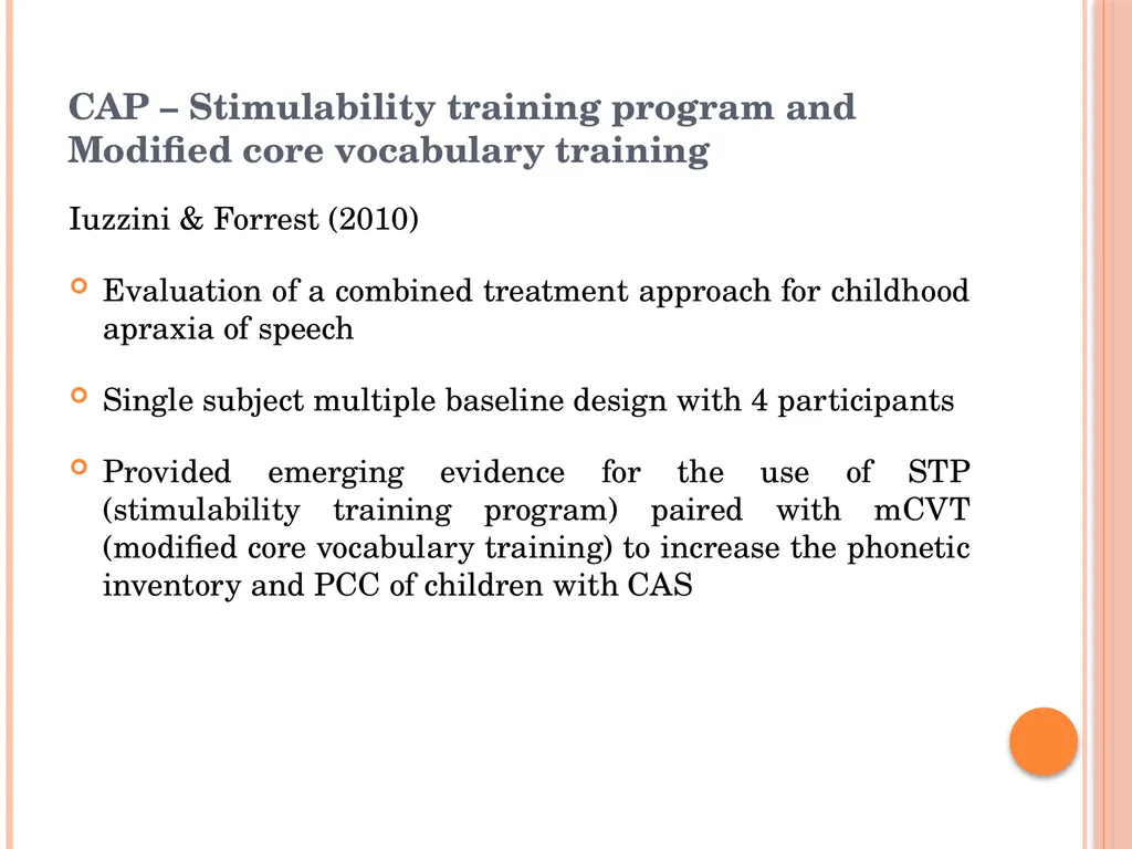 Treatment Approaches: Childhood Apraxia of Speech - slide 22 of 36