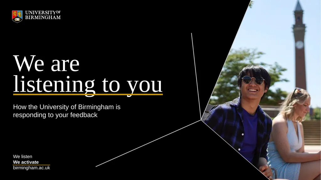 We are listening to you How the University of - slide 1 of 10