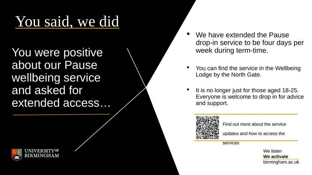 We are listening to you How the University of - slide 3 of 10