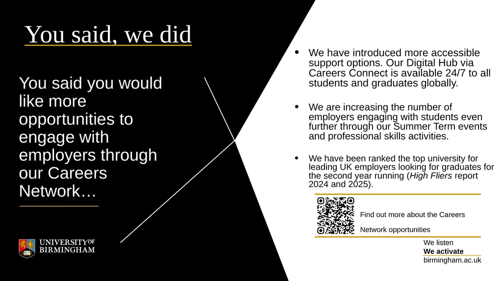 We are listening to you How the University of - slide 9 of 10
