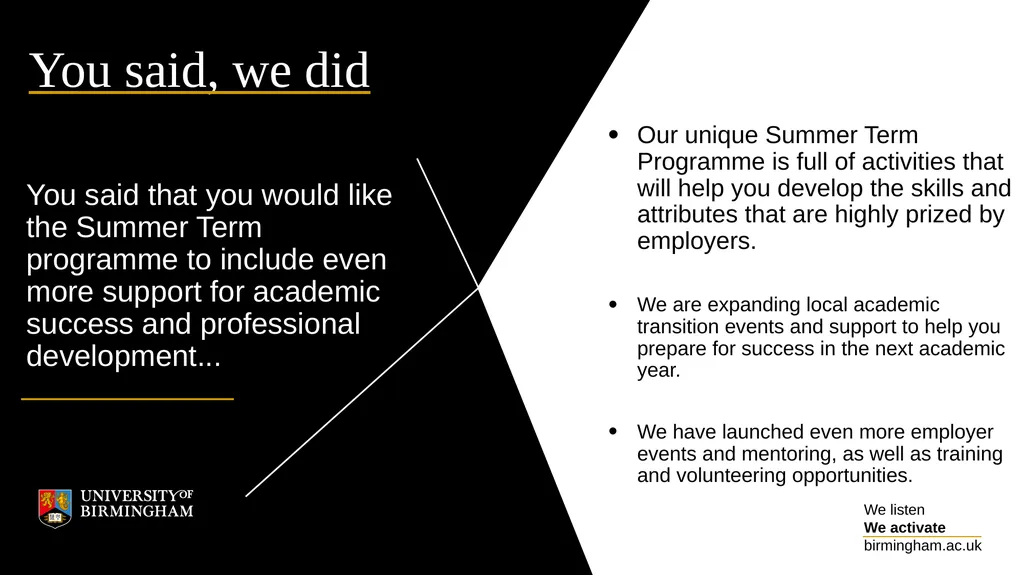 We are listening to you How the University of - slide 8 of 10