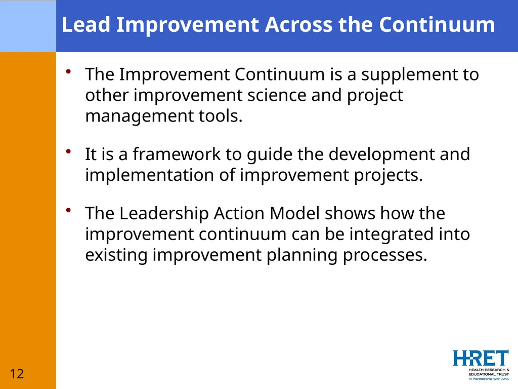 Leading Improvement Across the Continuum: Skills, - slide 13 of 18