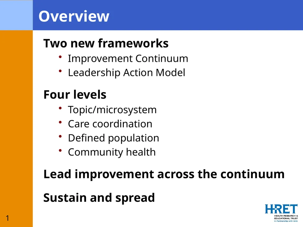 Leading Improvement Across the Continuum: Skills, - slide 2 of 18