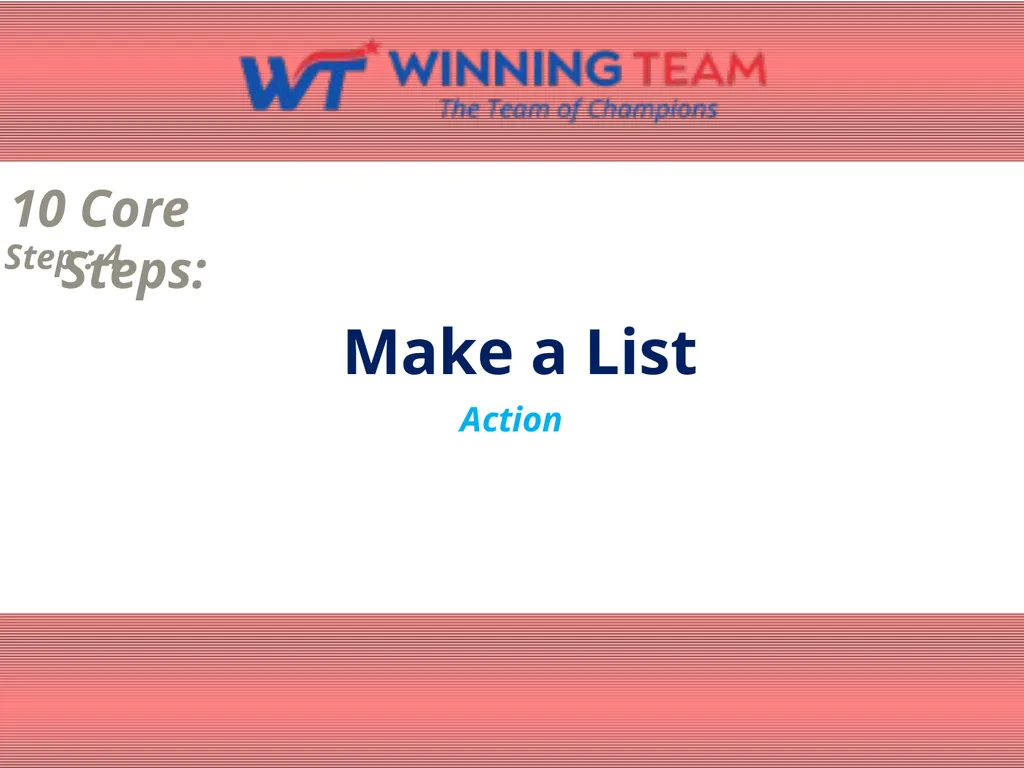 10 Core Steps: Define the Dream 10 Core Steps: - slide 5 of 11