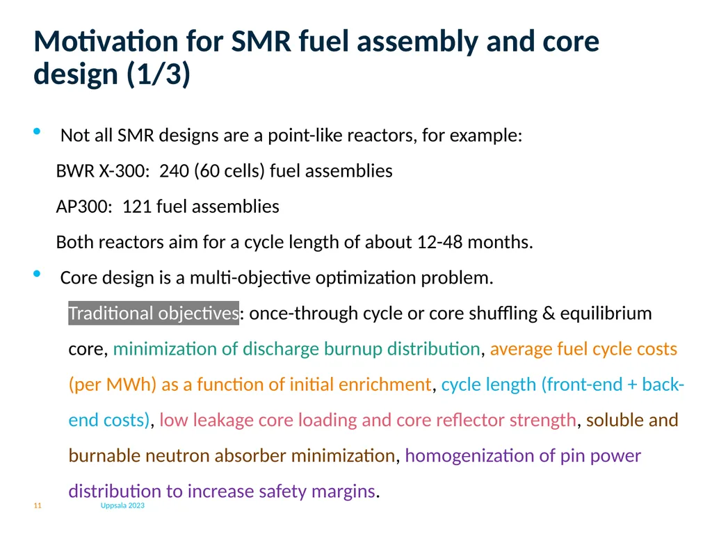 Project B1: Fuel assembly and core design - slide 11 of 20