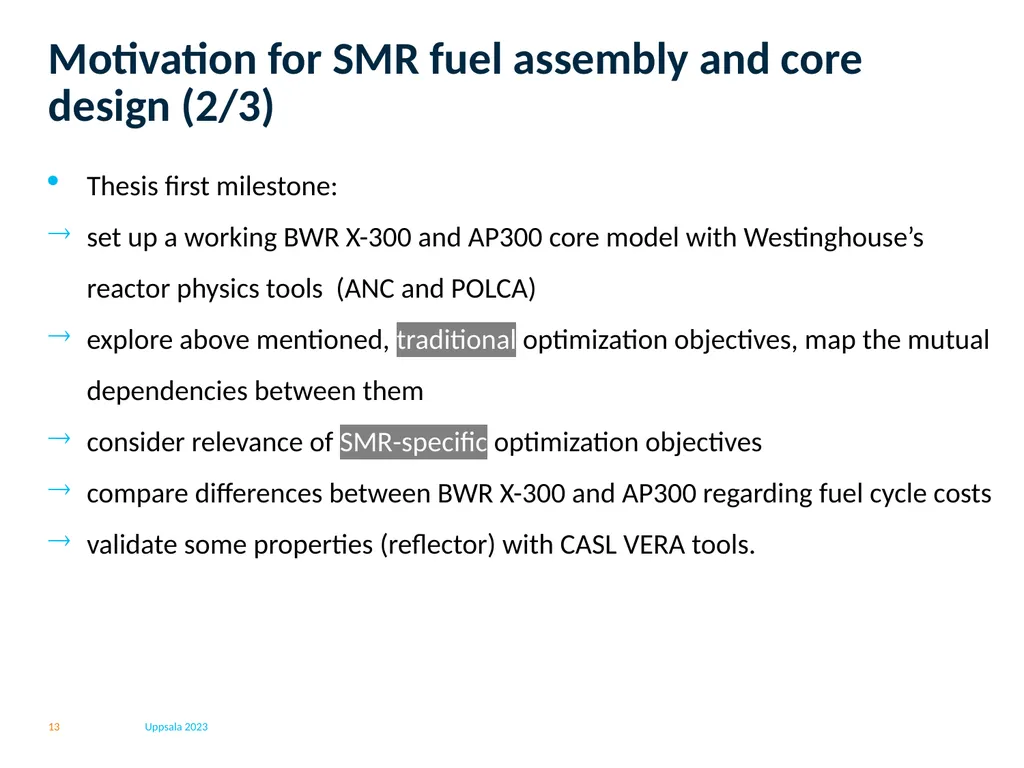 Project B1: Fuel assembly and core design - slide 13 of 20