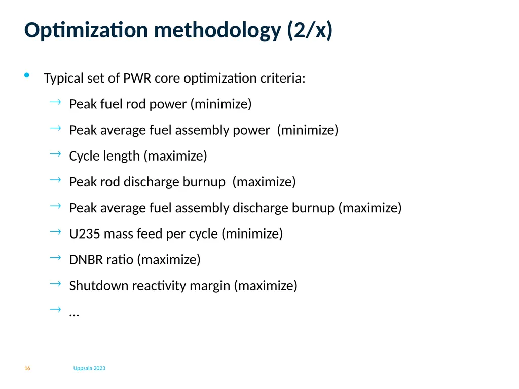Project B1: Fuel assembly and core design - slide 16 of 20