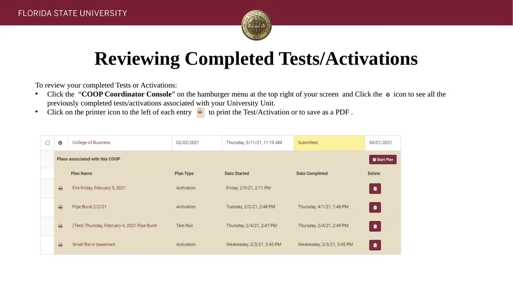 COOP Application Testing and Activation Testing - slide 7 of 8