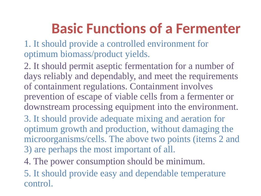 Lecture 5 Fermenter types FE308- Fermentation - slide 8 of 36