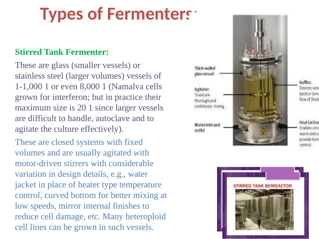 Lecture 5 Fermenter types FE308- Fermentation - slide 25 of 36