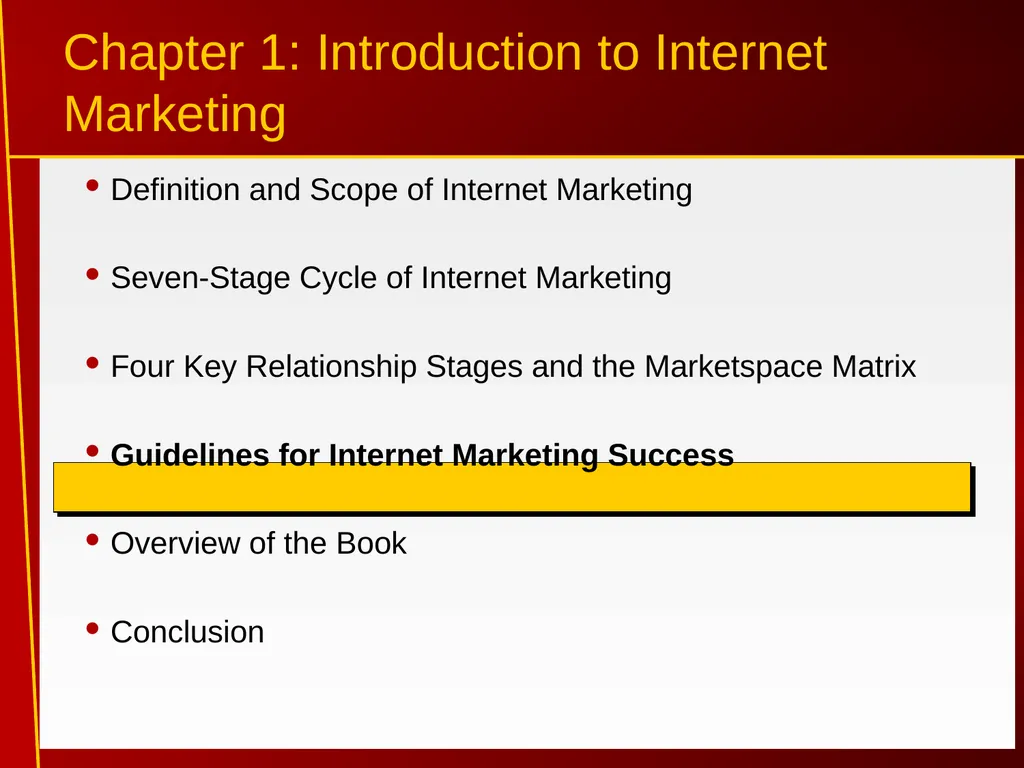 1 Introduction to Internet Marketing Introduction - slide 18 of 25