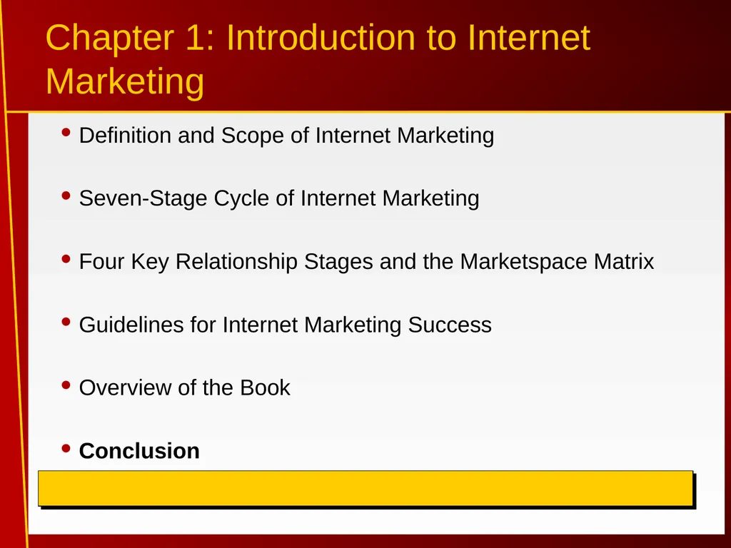 1 Introduction to Internet Marketing Introduction - slide 24 of 25
