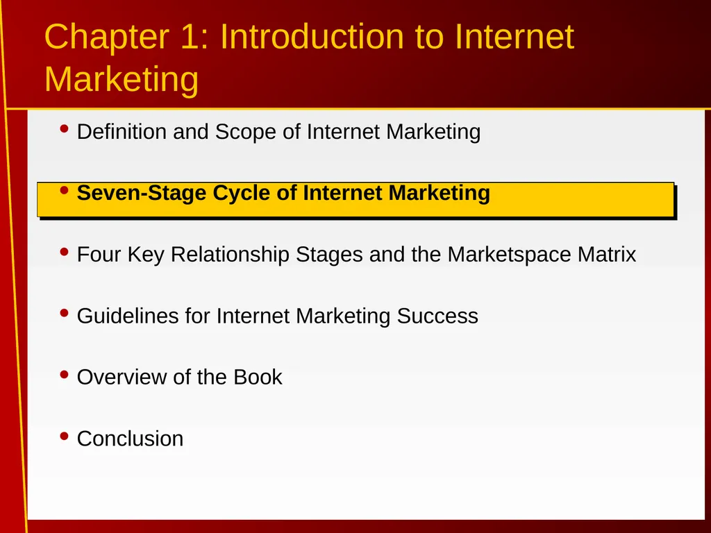 1 Introduction to Internet Marketing Introduction - slide 7 of 25
