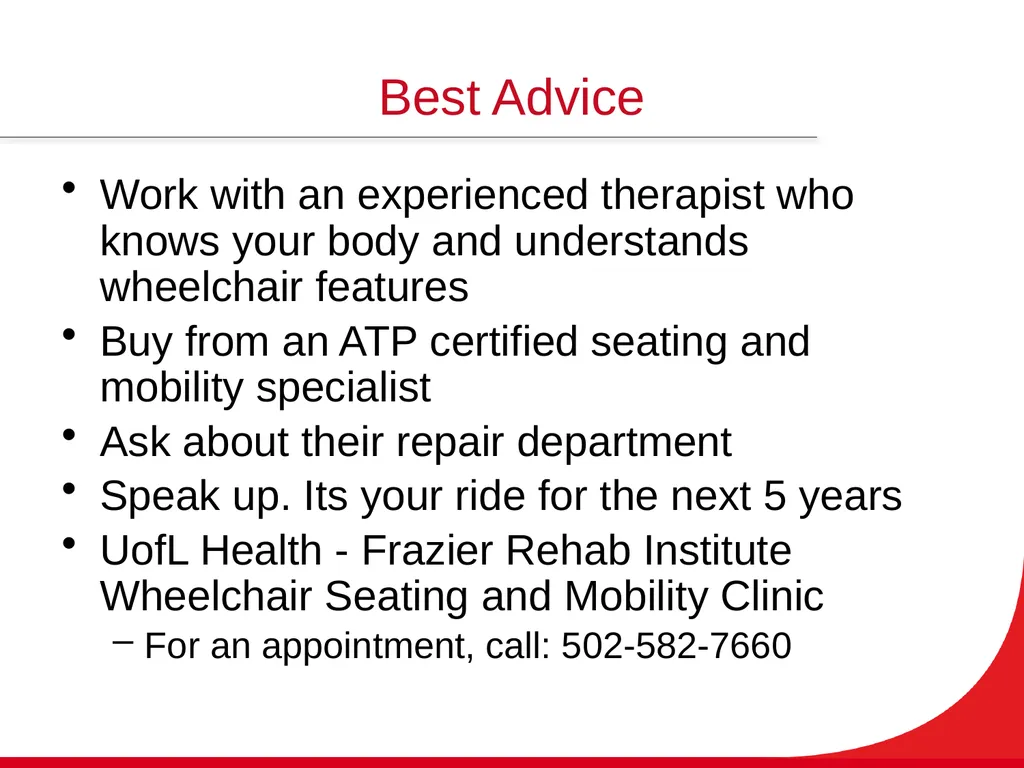 Introduction to Wheelchairs and Seating Spinal - slide 36 of 36