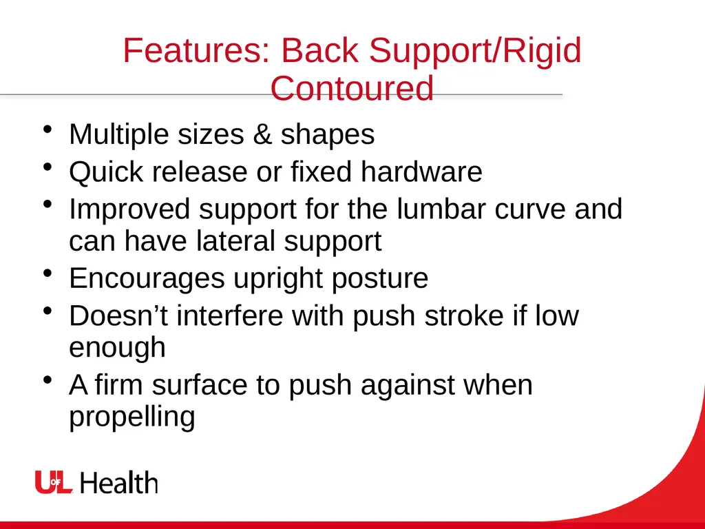 Introduction to Wheelchairs and Seating Spinal - slide 16 of 36
