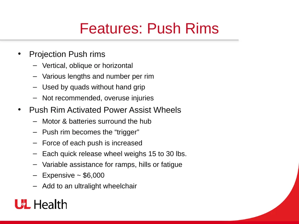 Introduction to Wheelchairs and Seating Spinal - slide 19 of 36