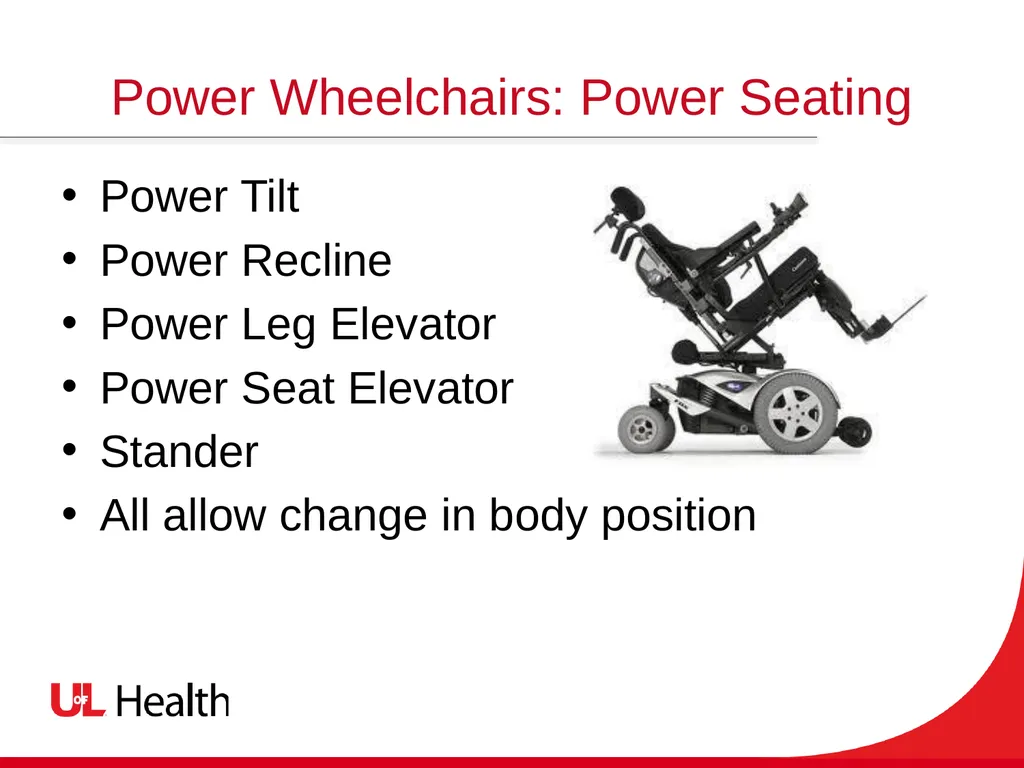 Introduction to Wheelchairs and Seating Spinal - slide 26 of 36