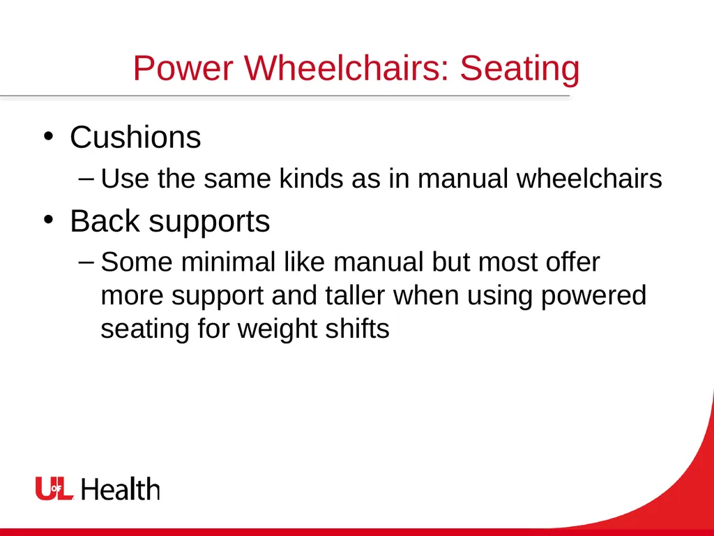 Introduction to Wheelchairs and Seating Spinal - slide 28 of 36