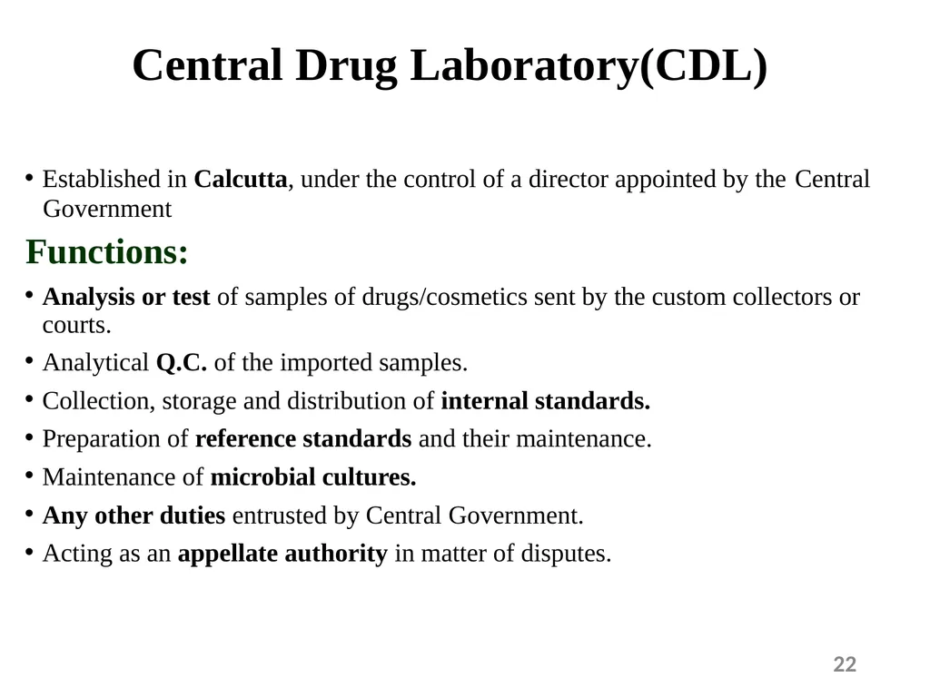 Drugs and Cosmetics Act 1940 1 Contents - slide 22 of 49