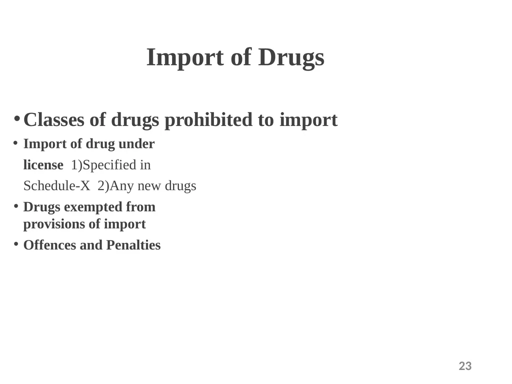 Drugs and Cosmetics Act 1940 1 Contents - slide 23 of 49