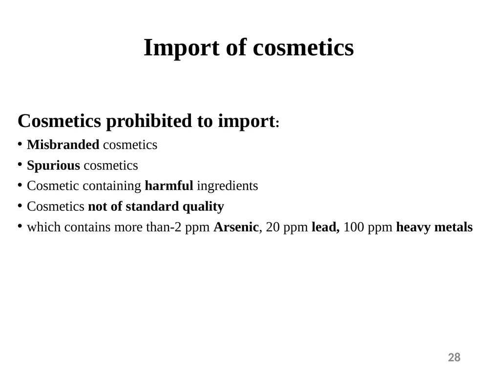 Drugs and Cosmetics Act 1940 1 Contents - slide 28 of 49