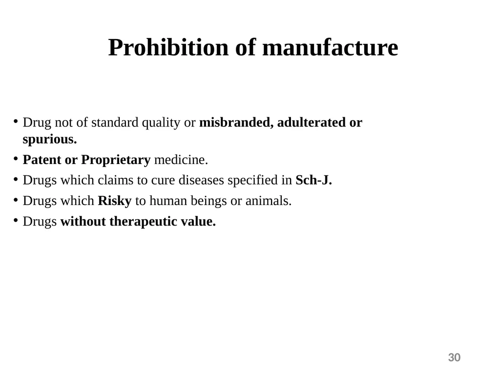Drugs and Cosmetics Act 1940 1 Contents - slide 30 of 49