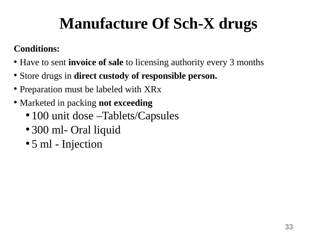 Drugs and Cosmetics Act 1940 1 Contents - slide 33 of 49