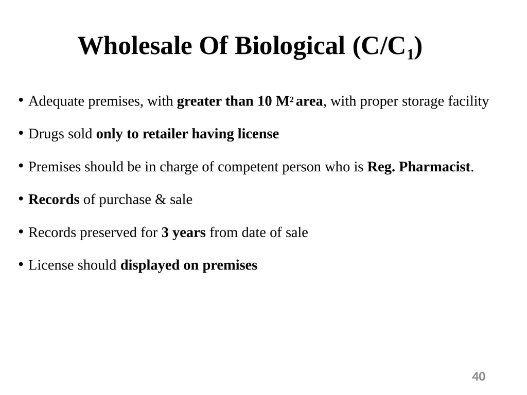 Drugs and Cosmetics Act 1940 1 Contents - slide 40 of 49