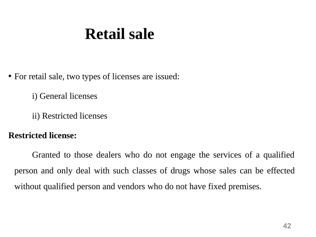 Drugs and Cosmetics Act 1940 1 Contents - slide 42 of 49
