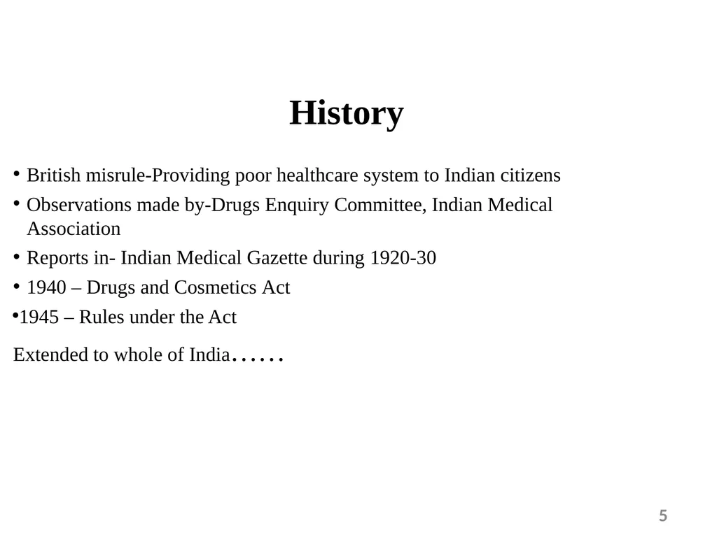 Drugs and Cosmetics Act 1940 1 Contents - slide 5 of 49